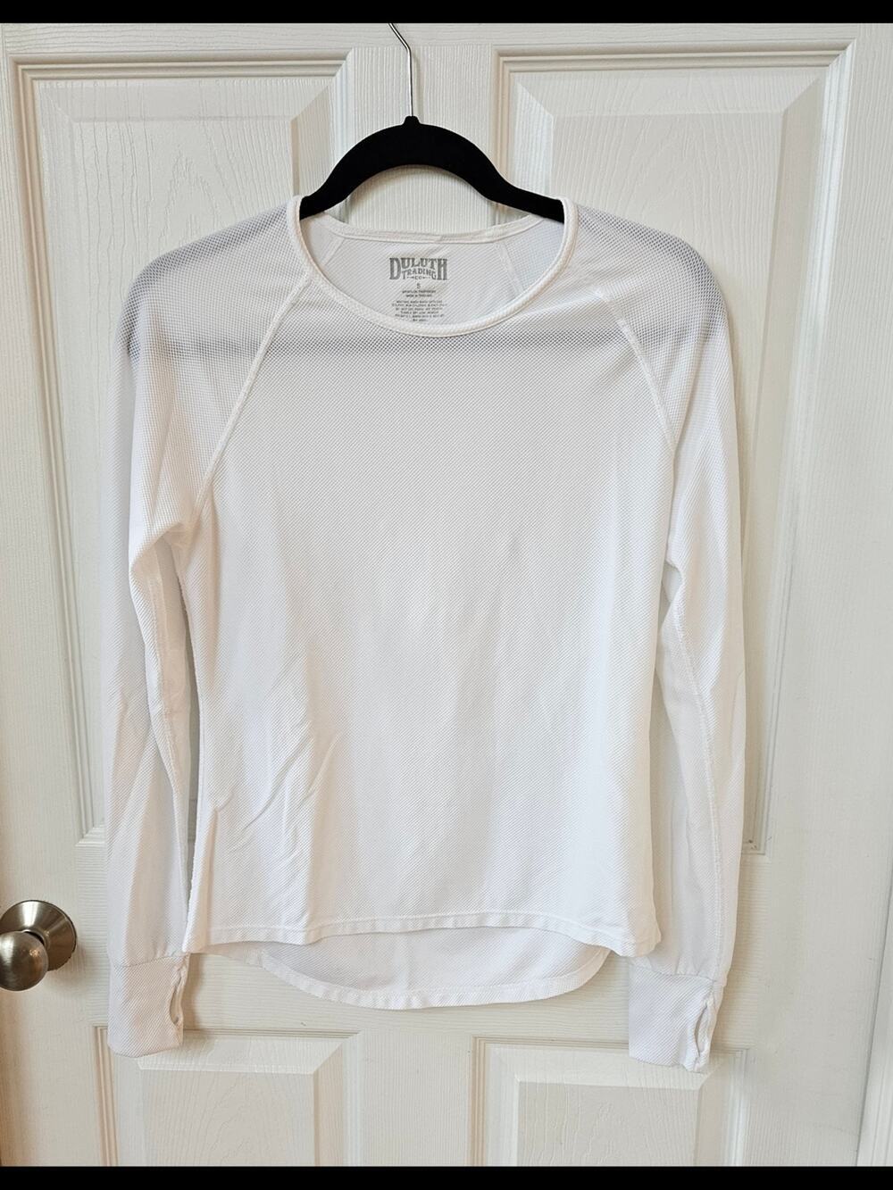 Duluth Trading Co Womens Thermal Top White Waffle Knit Long Sleeve Size Small